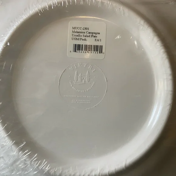 VIETRI Campagna Melamine Uccello Salad Plates Set of 4 - Picture 5 of 5